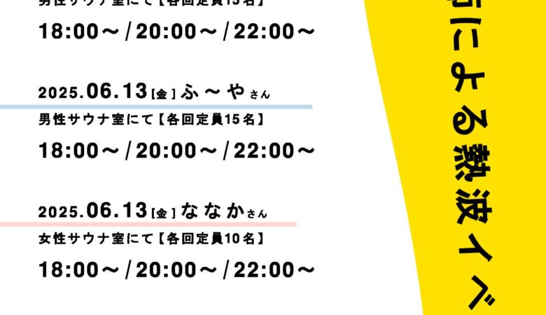 6月7日・13日・21日：熱波の日